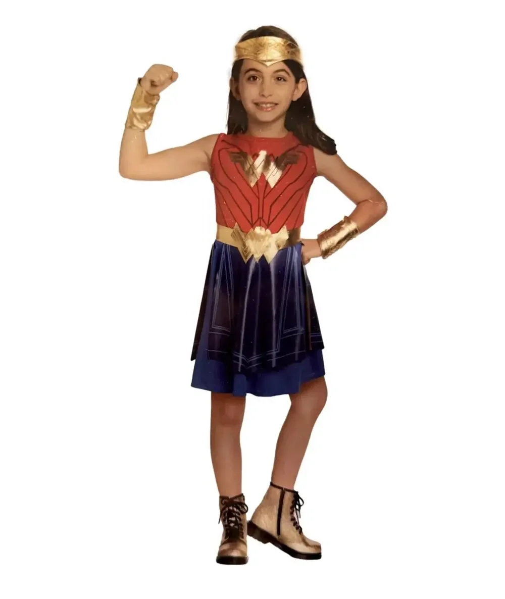 New DC Wonder Woman Movie Halloween Costume Dress Girls Size Medium 8-10